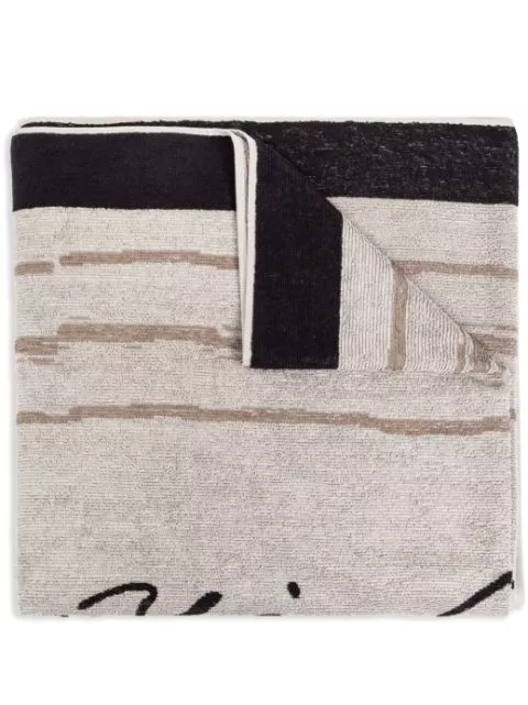 Giorgio Armani acquard-logo cotton towel Men 0113