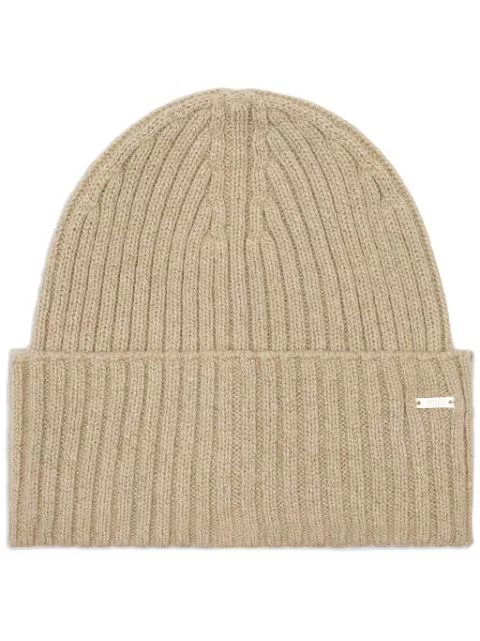 Armani Exchange logo-plaque beanie hat Women 0113